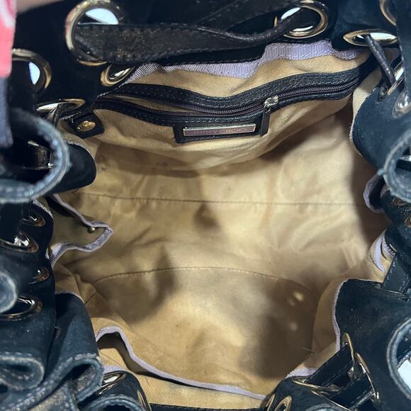 $1850 Jimmy Choo Black Bronze Suede Metallic Ramona Tote Shoulder Bag - Picture 9 of 15